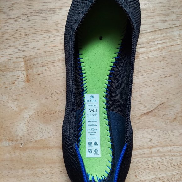 Rothys Black Point Toe Flat - Picture 3 of 3